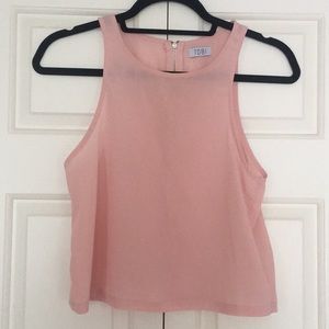 Pink cropped blouse from Tobi